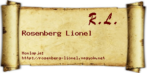 Rosenberg Lionel névjegykártya